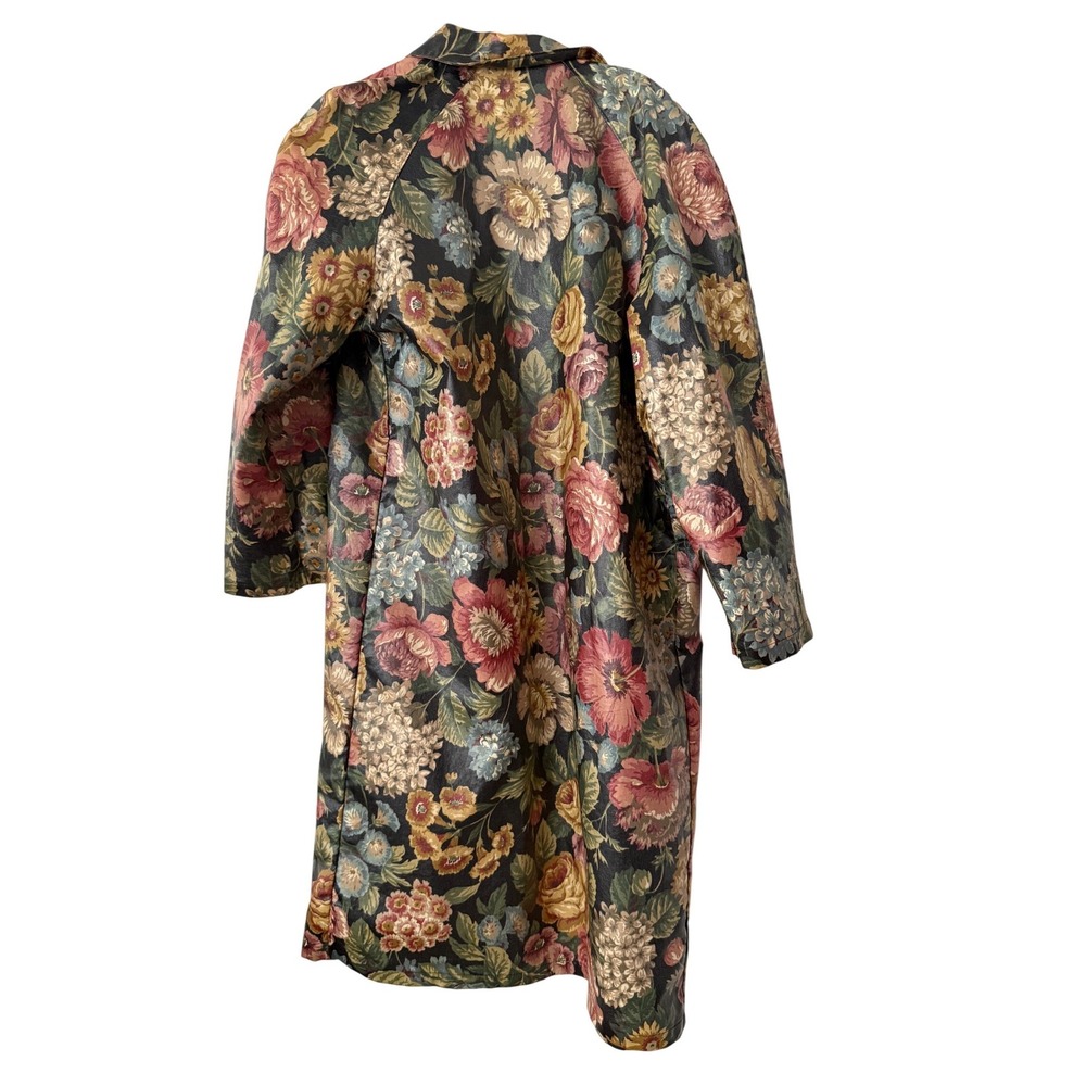 Vintage Nordic House Designs NYC Floral Print Long Coat Jacket Outerwear Size L - Picture 8 of 8